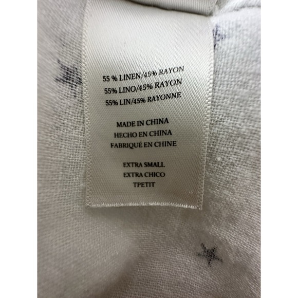 Rails Shirt Top Women's XS Long Sleeve Button Front Career Star Linen Blend - Picture 4 of 10